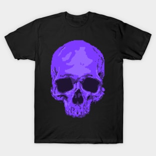 Purple Pixelation Skull T-Shirt